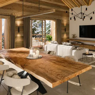 Salle à manger de l’appartement Le Reflet des Cimes