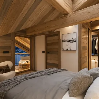 Chambre de l’appartement Le Reflet des Cimes